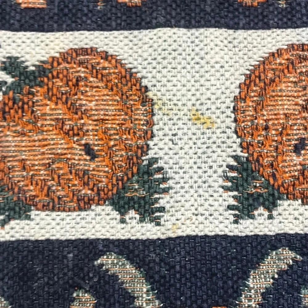 Vintage Harvest Woven Tapestry Table Runner Pumpkin Corn Fall Thanksgiving 62x11